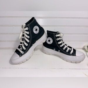 Women’s Converse All Star Platform Lug Sole Sneaker Black White Size 6